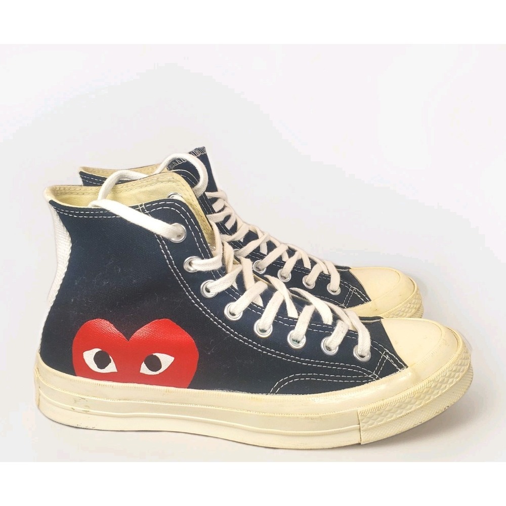 Converse Chuck Taylor All Star Hi Black Comme des Garcons PLAY Men's  7 womens 9 - Picture 3 of 8